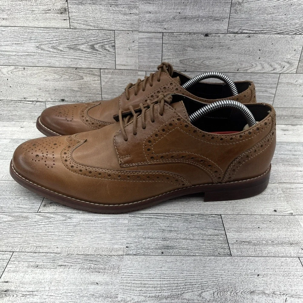 Rockport Style Purpose‎ Wingtip Brown Leather Oxford Dress Shoes Men Size 10M
